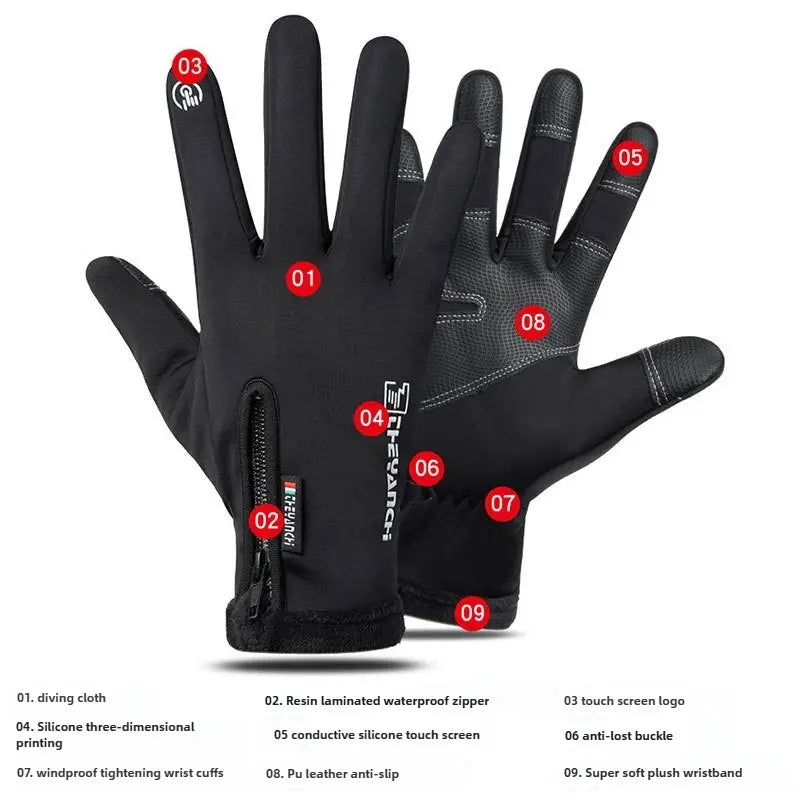 Winter Flip-Top Touchscreen Gloves – Warm, Windproof & Water-Resistant