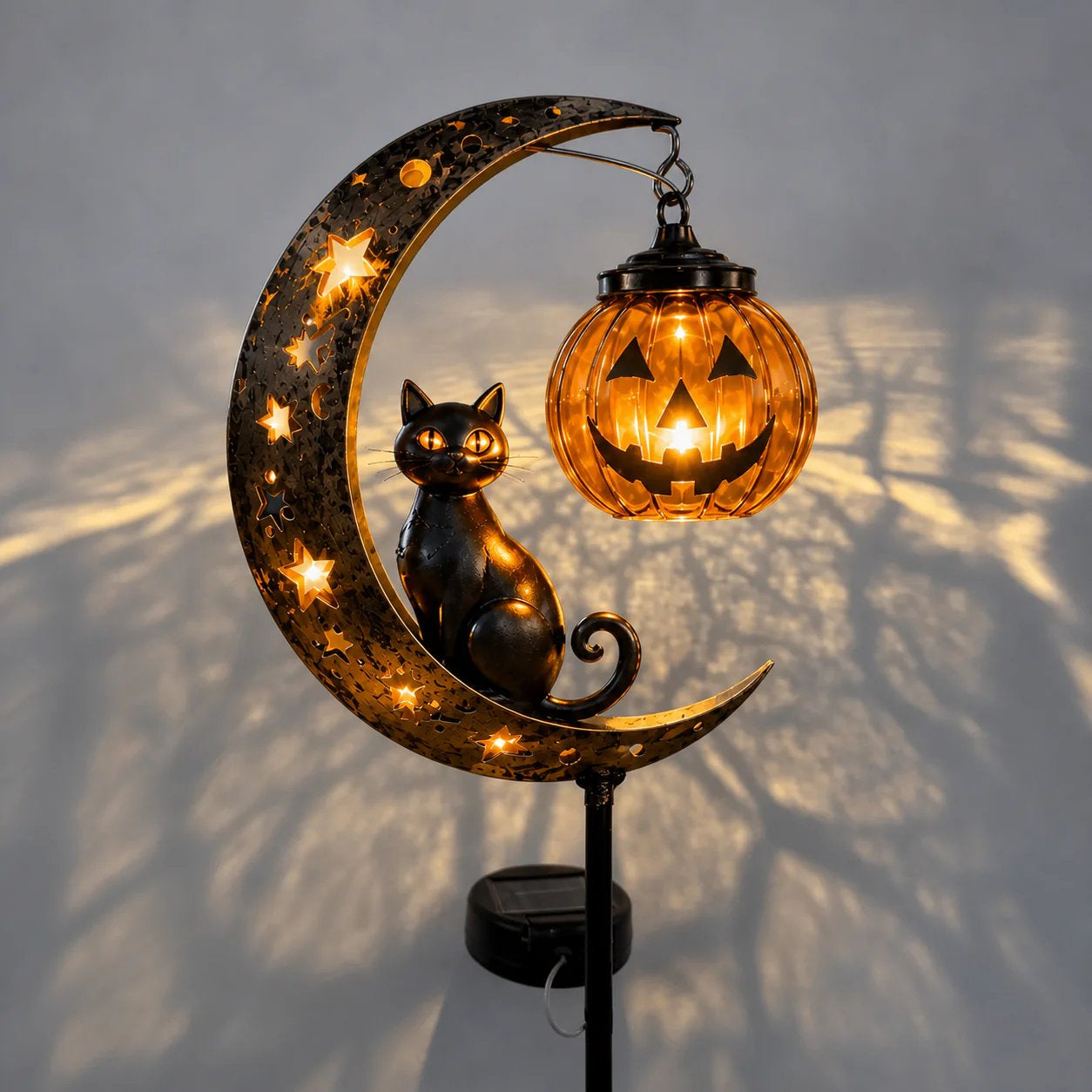 Solar Pumpkin Moon Garden Stake Light