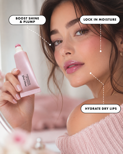 Hydrating Lip Gloss - High Shine & Tinted, Infused with Hyaluronic Acid, Jojoba Oil & Shea Butter