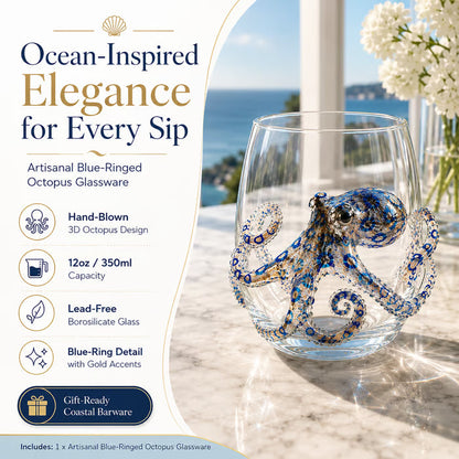 🔥Summer Sale-🌊Blue Ringed Octopus Handcrafted Glassware
