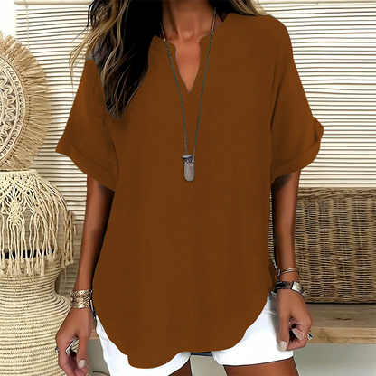 Loose Solid Color Women's Casual Blouse
