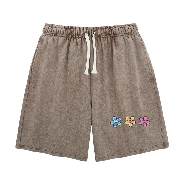 Women's Soft Cotton Blend Washed Floral Shorts, Casual Summer Travel Streetwear Bottoms