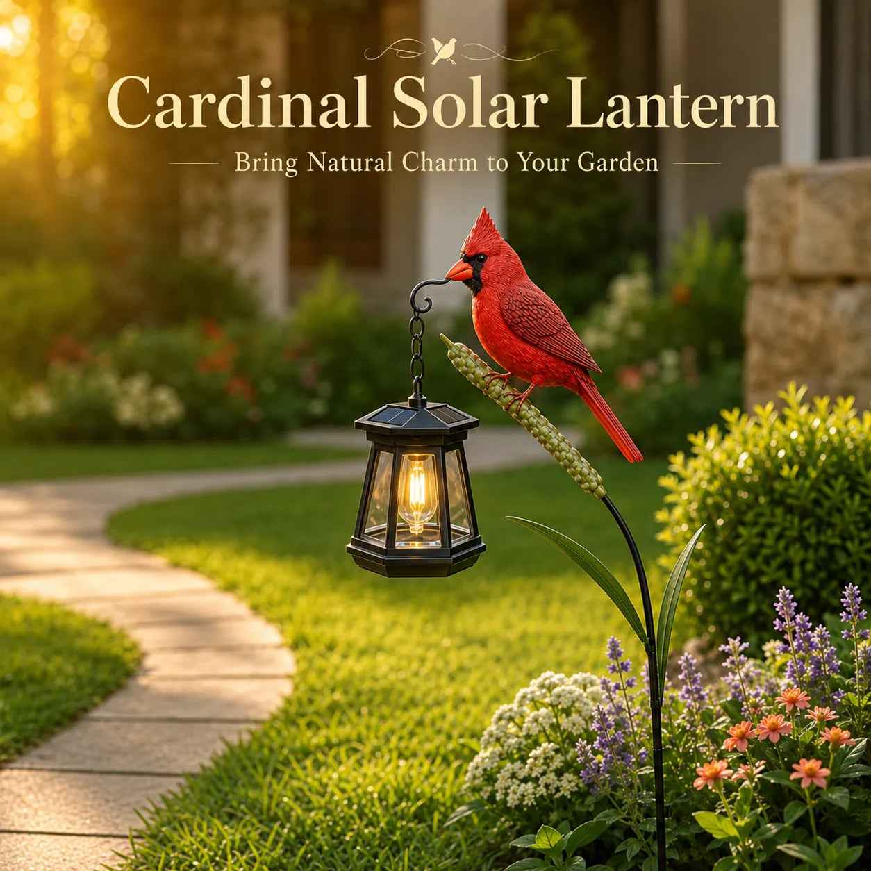 💝Vivid & Natural Charm🐦 Cardinal Solar Light—A Beautiful Garden Light That Feels Full of Life
