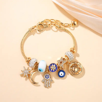Women's Starry Sky Bracelet | Moon, Hamsa Hand, Evil Eye, and Tree of Life