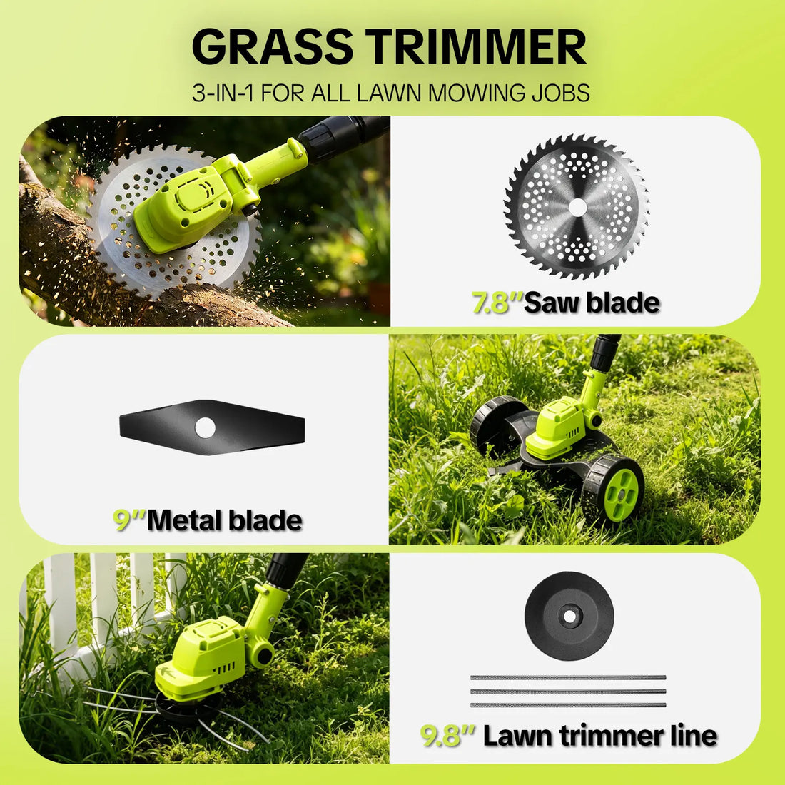 Adjustable cordless trimmer head