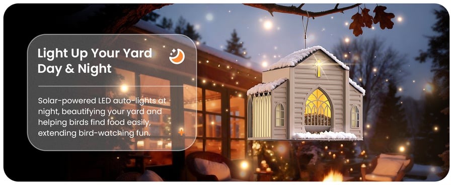 🎁 Last Day 60% OFF-✝️Church-Shaped Solar Bird Feeder(✨Same as in the video)