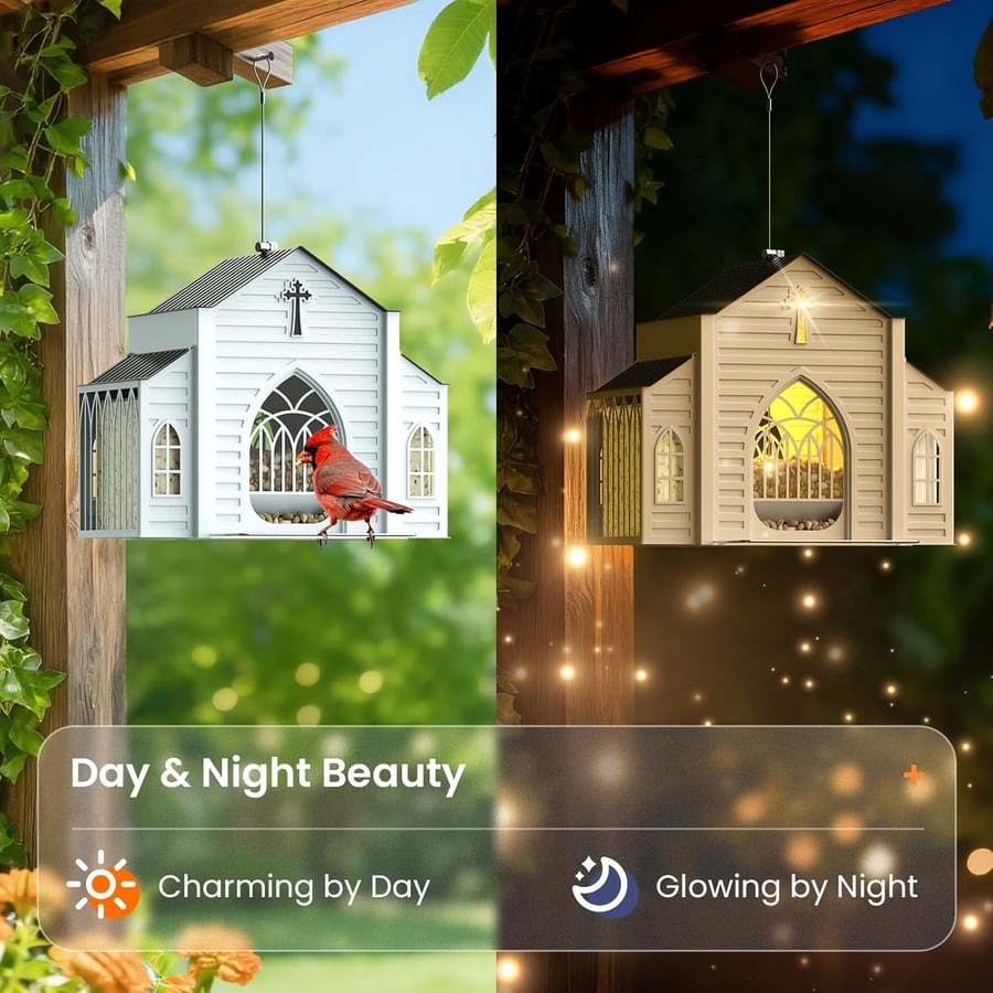 🎁 Last Day 60% OFF-✝️Church-Shaped Solar Bird Feeder(✨Same as in the video)