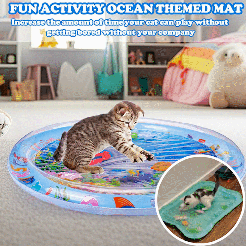 😺 Unleash the Fun for Indoor Cats - 49% OFF ✨Pet Water Sensory Mat – For Playful Hunting & Cooling Relief! 🐟