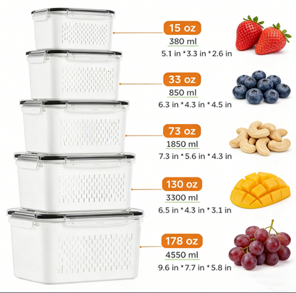 TroveHand™ Fruit & Vegetable Storage Box Set