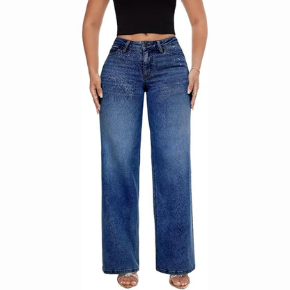 TroveHand Mid-Low Rise Stretch Wide-Leg Jeans