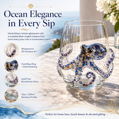 🔥Summer Sale-🌊Blue Ringed Octopus Handcrafted Glassware