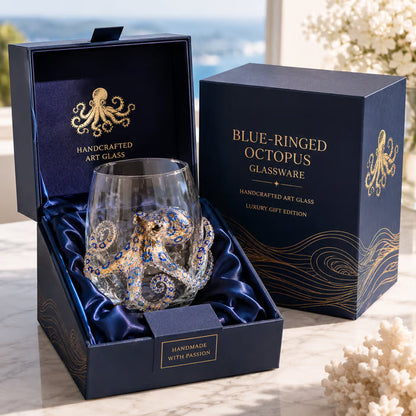 🔥Summer Sale-🌊Blue Ringed Octopus Handcrafted Glassware