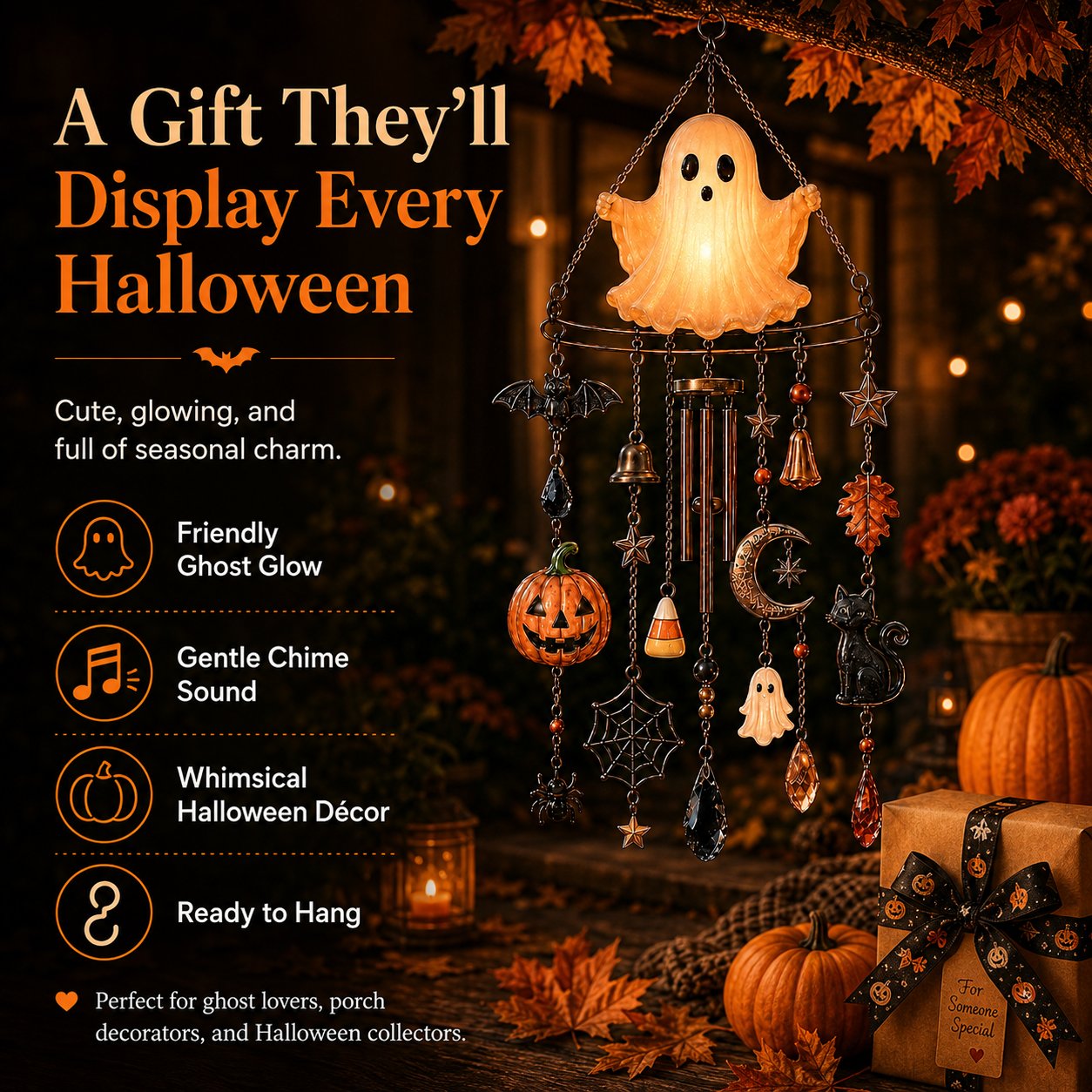 🔥LAST DAY 50% OFF - 👻 Haunted Glow Ghost Wind Chime