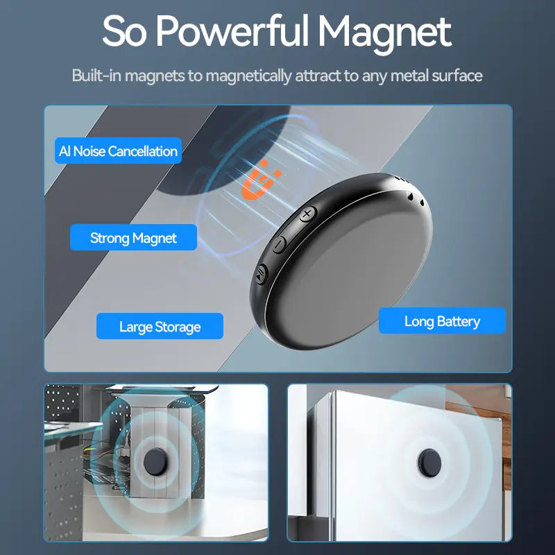 Ultra Magnetic Voice Recorder – Smart One-Touch Recording Device with Crystal-Clear Audio, Noise Reduction & Extended Battery Life