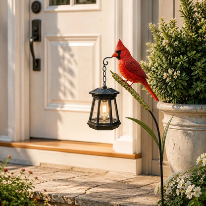 💝Vivid & Natural Charm🐦 Cardinal Solar Light—A Beautiful Garden Light That Feels Full of Life