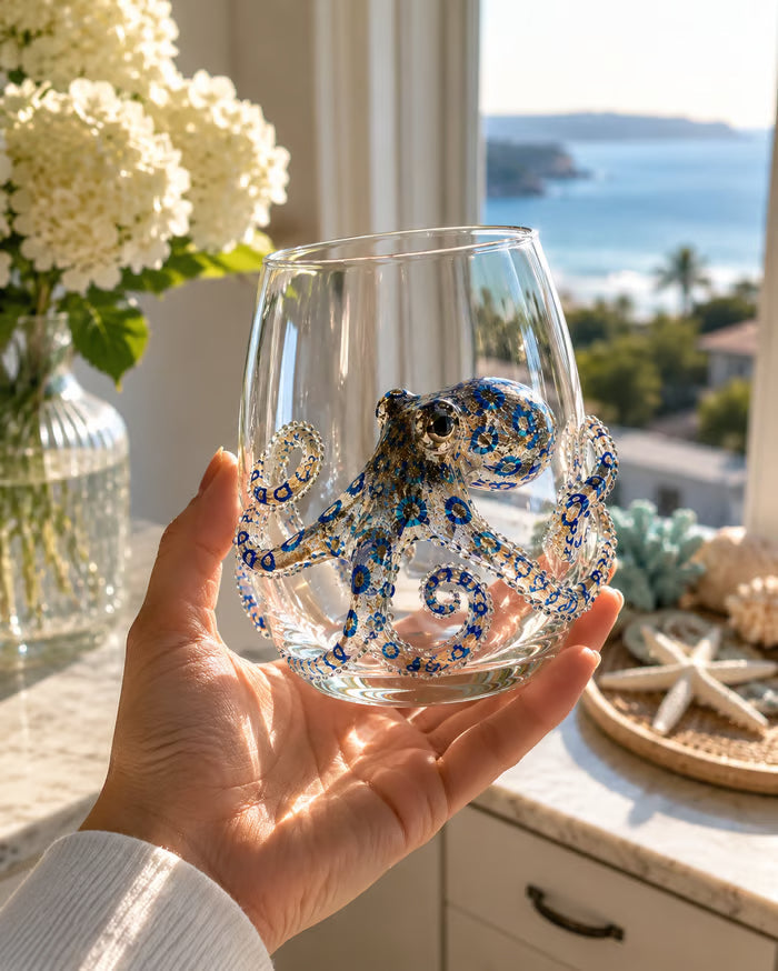 🔥Summer Sale-🌊Blue Ringed Octopus Handcrafted Glassware