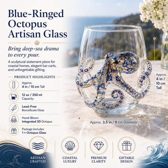 🔥Summer Sale-🌊Blue Ringed Octopus Handcrafted Glassware