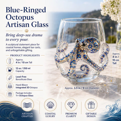 🔥Summer Sale-🌊Blue Ringed Octopus Handcrafted Glassware