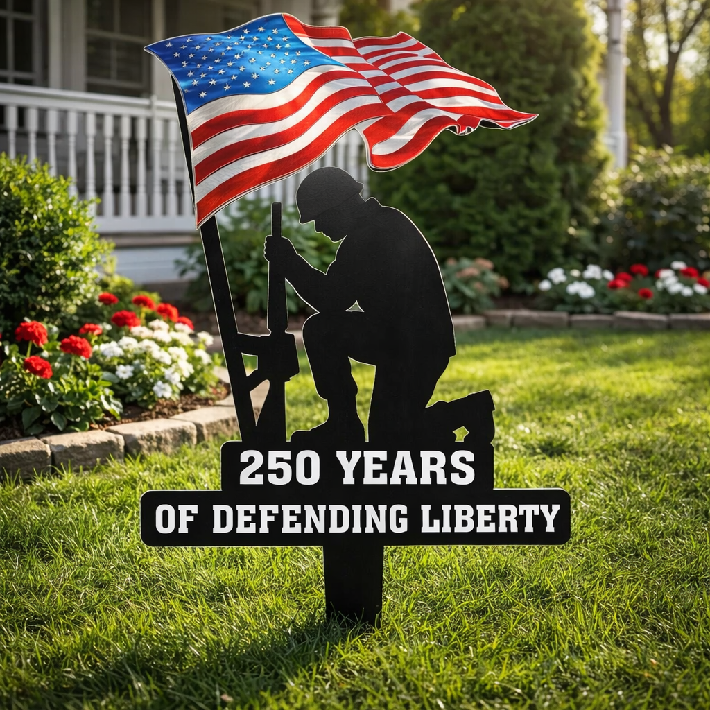 23.6'' 250 Years of Defending Liberty Metal Garden Stake