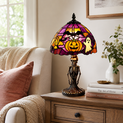 👻🎃 50% OFF TODAY – The Skeleton Stained Glass Lamp Your Halloween Needs