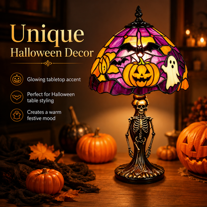 👻🎃 50% OFF TODAY – The Skeleton Stained Glass Lamp Your Halloween Needs