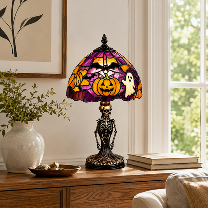 👻🎃 50% OFF TODAY – The Skeleton Stained Glass Lamp Your Halloween Needs