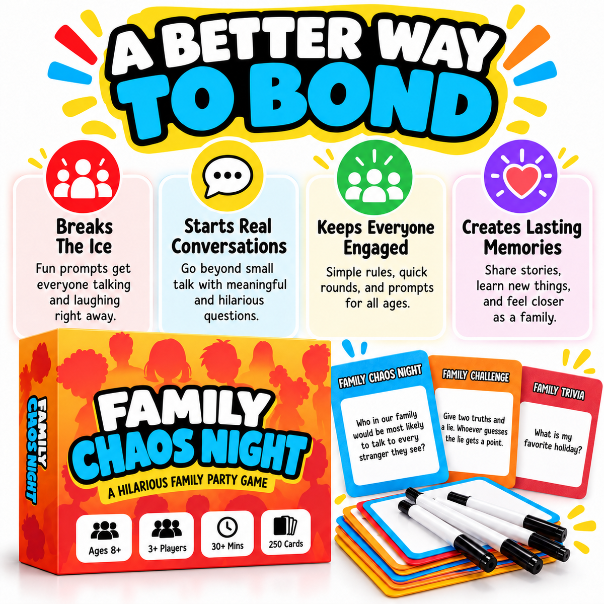 😂 50% OFF Today! Family Chaos Night – Hilarious Family Party Game