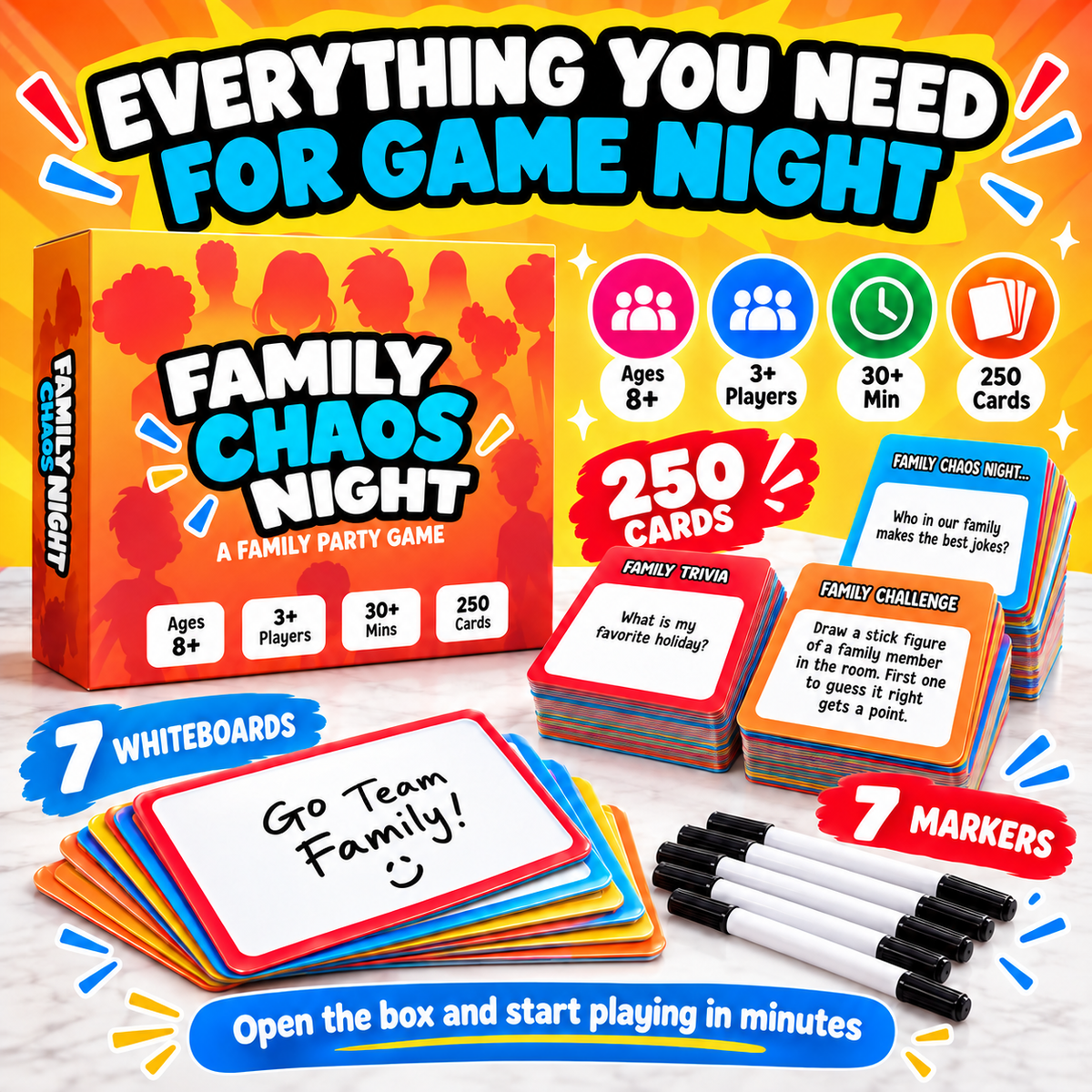 😂 50% OFF Today! Family Chaos Night – Hilarious Family Party Game