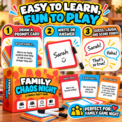😂 50% OFF Today! Family Chaos Night – Hilarious Family Party Game