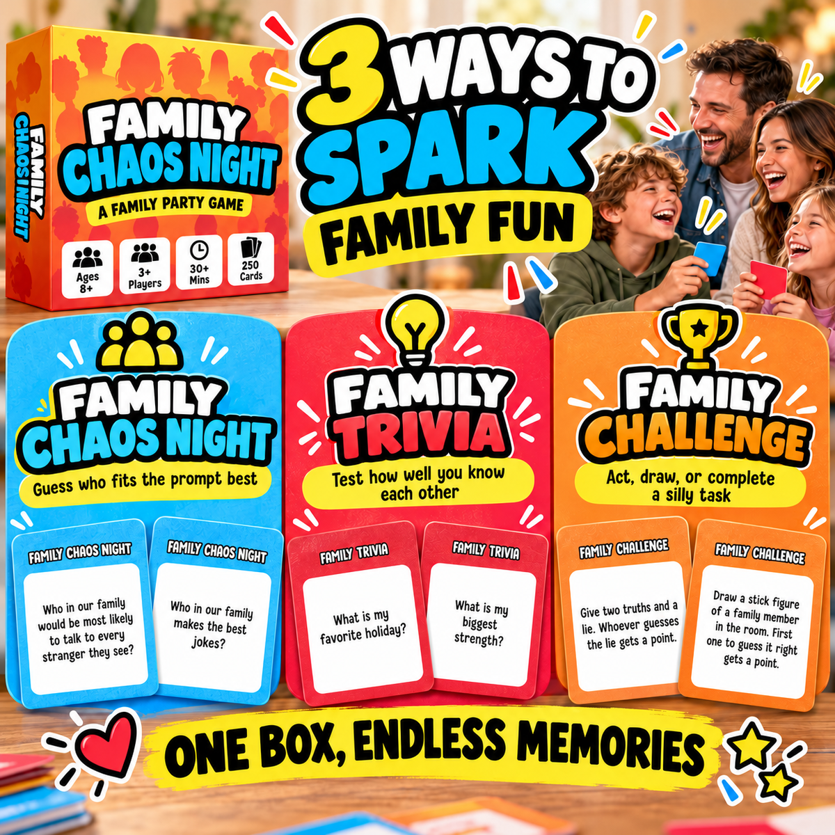😂 50% OFF Today! Family Chaos Night – Hilarious Family Party Game