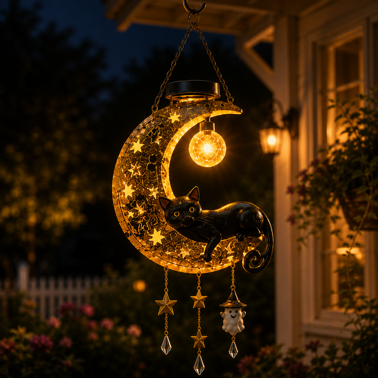 🎃 Halloween Early Bird Sale | 50% OFF Black Cat Moon Solar Lantern