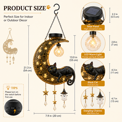 🎃 Halloween Early Bird Sale | 50% OFF Black Cat Moon Solar Lantern
