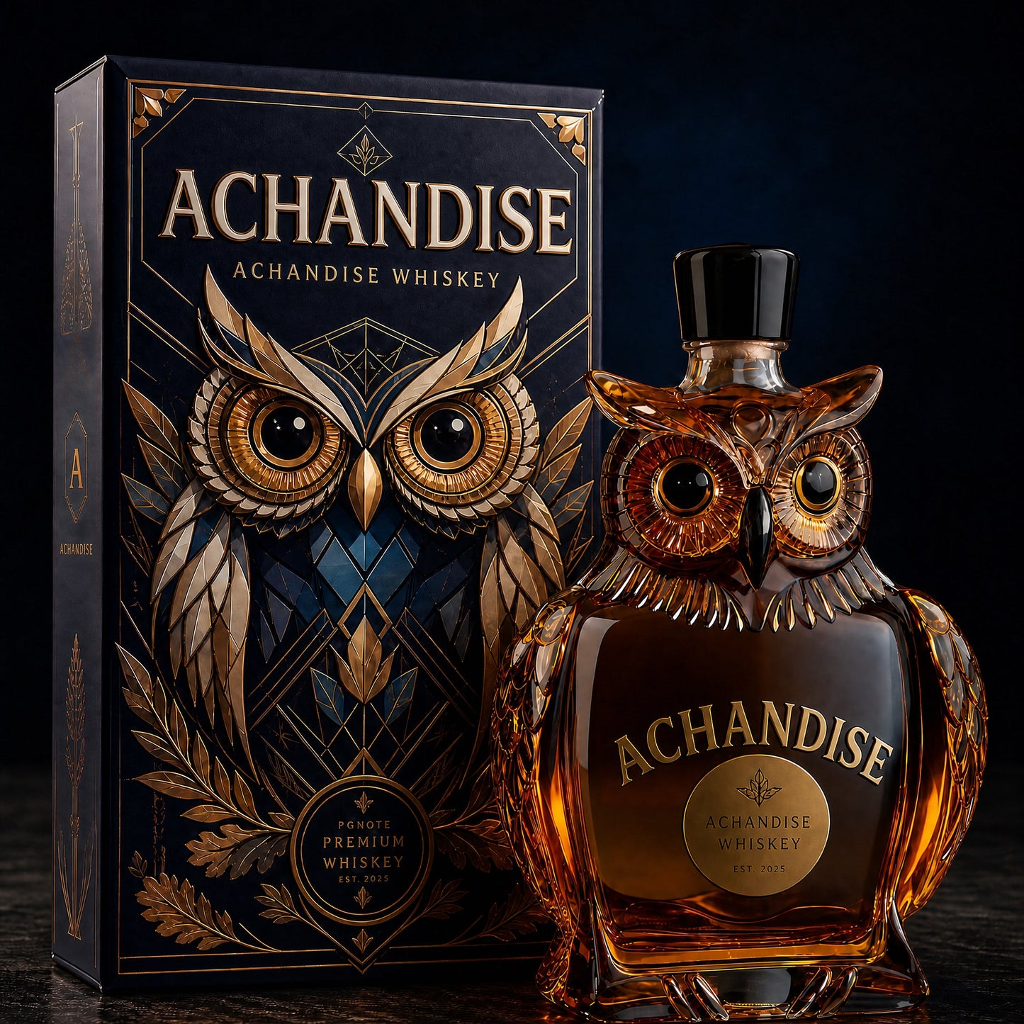 Achandise™ Owl Whiskey Decanter 350 ml ——Unique Glass Bottle for Whiskey, Wine & Liquor