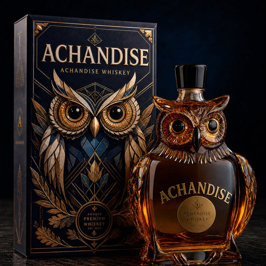 Achandise™ Owl Whiskey Decanter 350 ml ——Unique Glass Bottle for Whiskey, Wine & Liquor