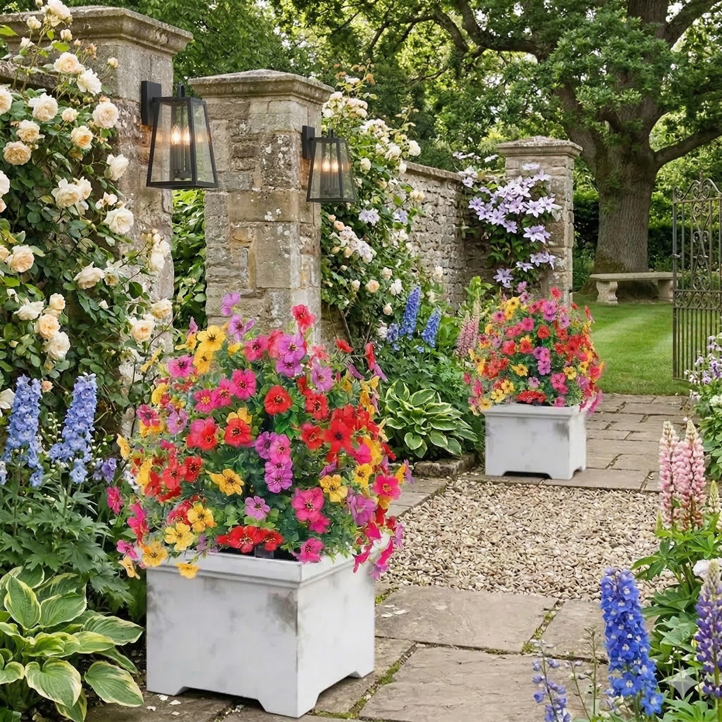 🎁 Last Day Coming Soon: 40% Off 💐 Artificial Topiary Ball Trees with Flowers and Ground Spikes 💐