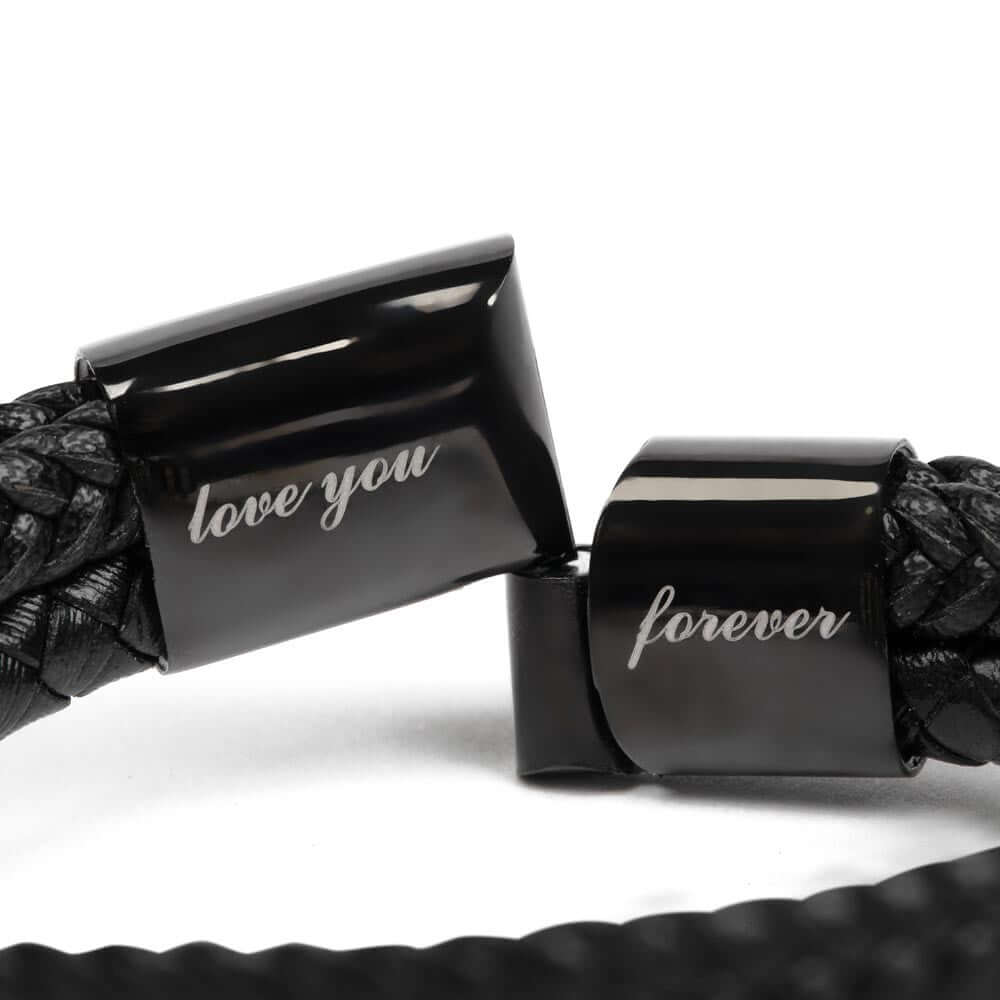 To My Grandson Bracelet | Braided Leather Bracelet Gift Set - IV585V