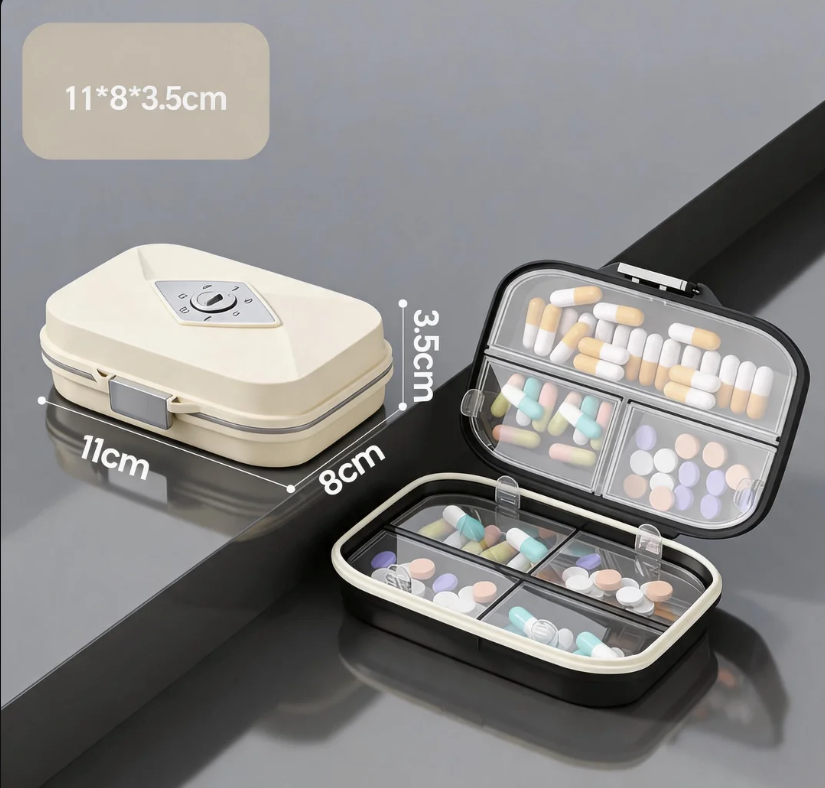 7-Day Double Layer Moisture-Proof Travel Pill Box, Portable Weekly Pocket Medicine Organizer