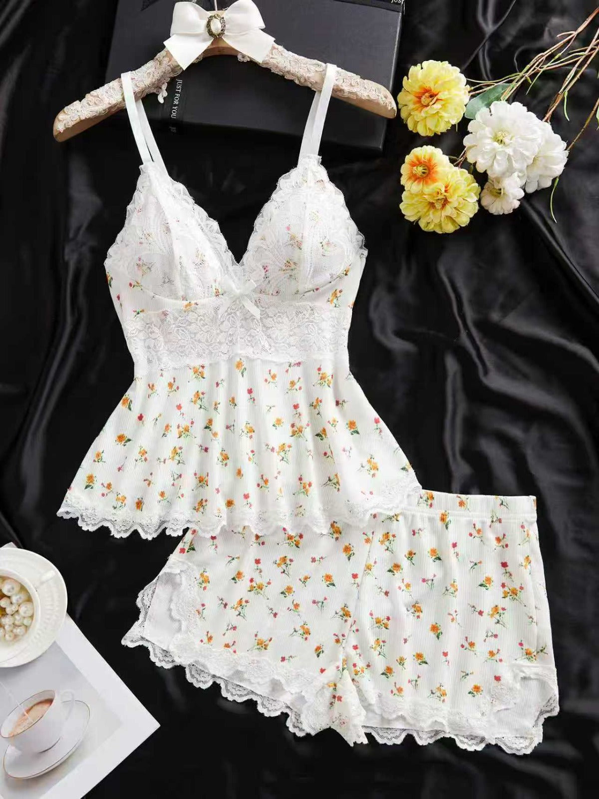 High Slit SPOILD Lacy Short 2-Piece Set