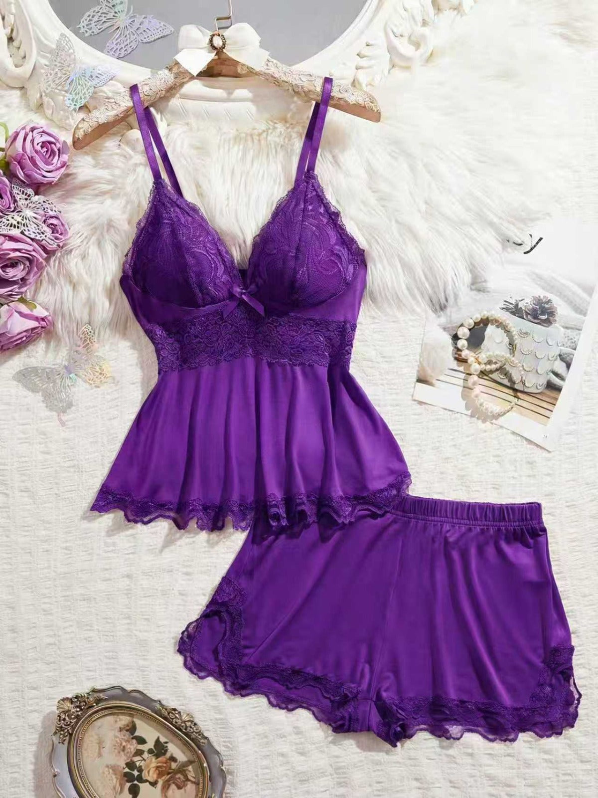 High Slit SPOILD Lacy Short 2-Piece Set