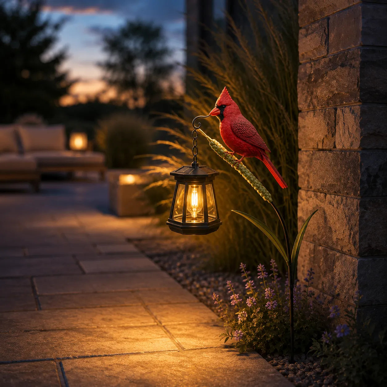 💝Vivid & Natural Charm🐦 Cardinal Solar Light—A Beautiful Garden Light That Feels Full of Life
