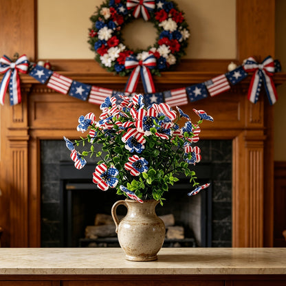 🔥4th of July Hot Sale 50% Off🔥Patriotic Red White Blue Artificial Flowers💐