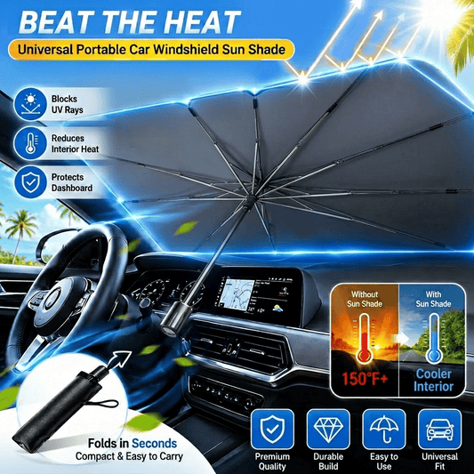🔥100,000+ Happy Customers🚗Universal Portable Car Windshield Sunshade