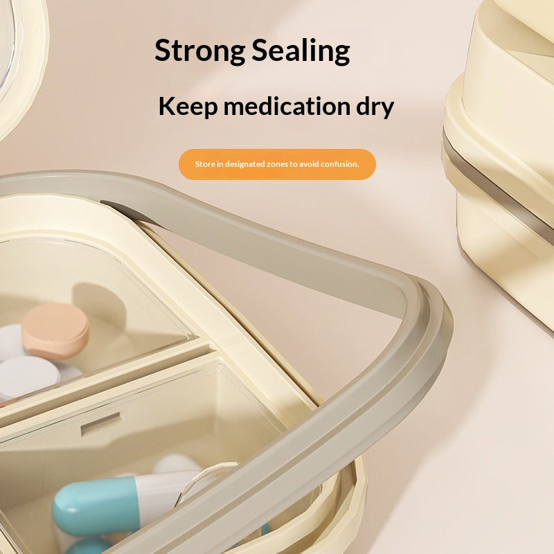 7-Day Double Layer Moisture-Proof Travel Pill Box, Portable Weekly Pocket Medicine Organizer