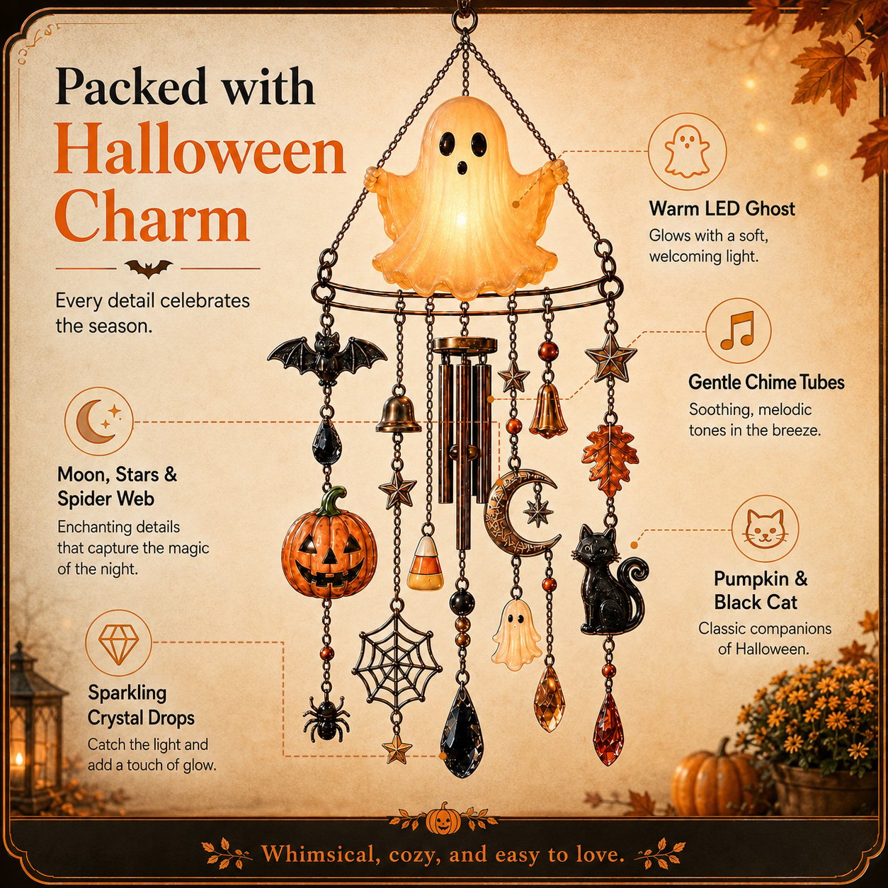 🔥LAST DAY 50% OFF - 👻 Haunted Glow Ghost Wind Chime