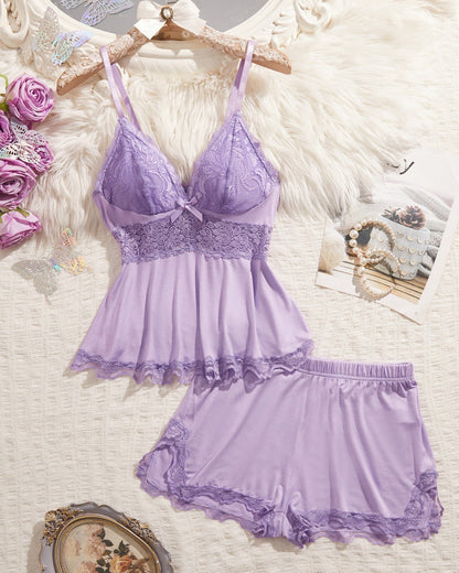 High Slit SPOILD Lacy Short 2-Piece Set