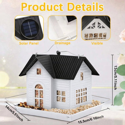 🎁 Last Day 60% OFF - 🏠Solar‐Powered Hanging Bird Feeder with Glow – Sturdy Metal Hopper Design🌙🐦